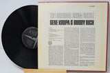 Vinyl record with cover featuring text 'The Original Drum Battle Gene Krupa & Buddy Rich' on a light gray background.