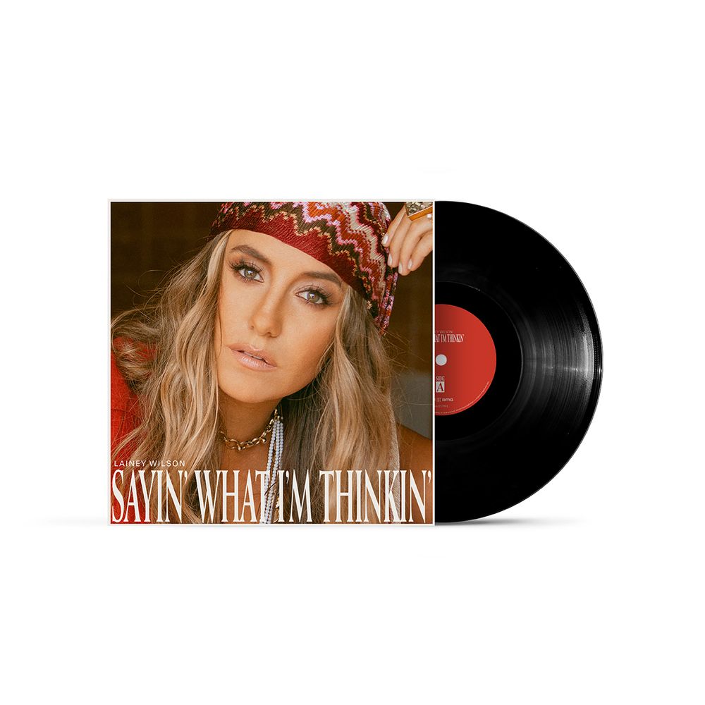 Vinyl record with a cover featuring Lainey Wilson and album title on a white background