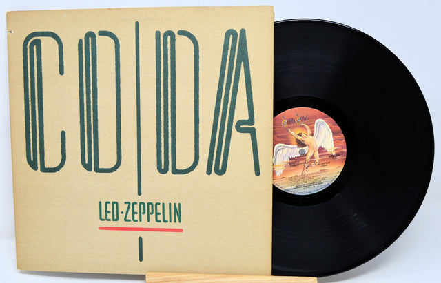 Vinyl record with 'Coda' by Led Zeppelin on a beige cover