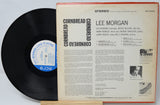 Vinyl record with cover displaying 'Cornbread' by Lee Morgan on a light gray background