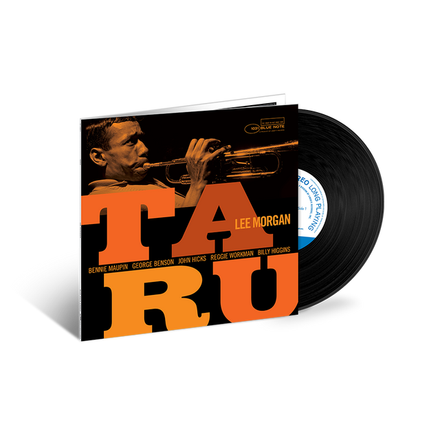 A new vinyl record titled 'Taru' by Lee Morgan, featuring an image of the artist with a trumpet on the cover. The album is part of the Blue Note Tone Poet Series.