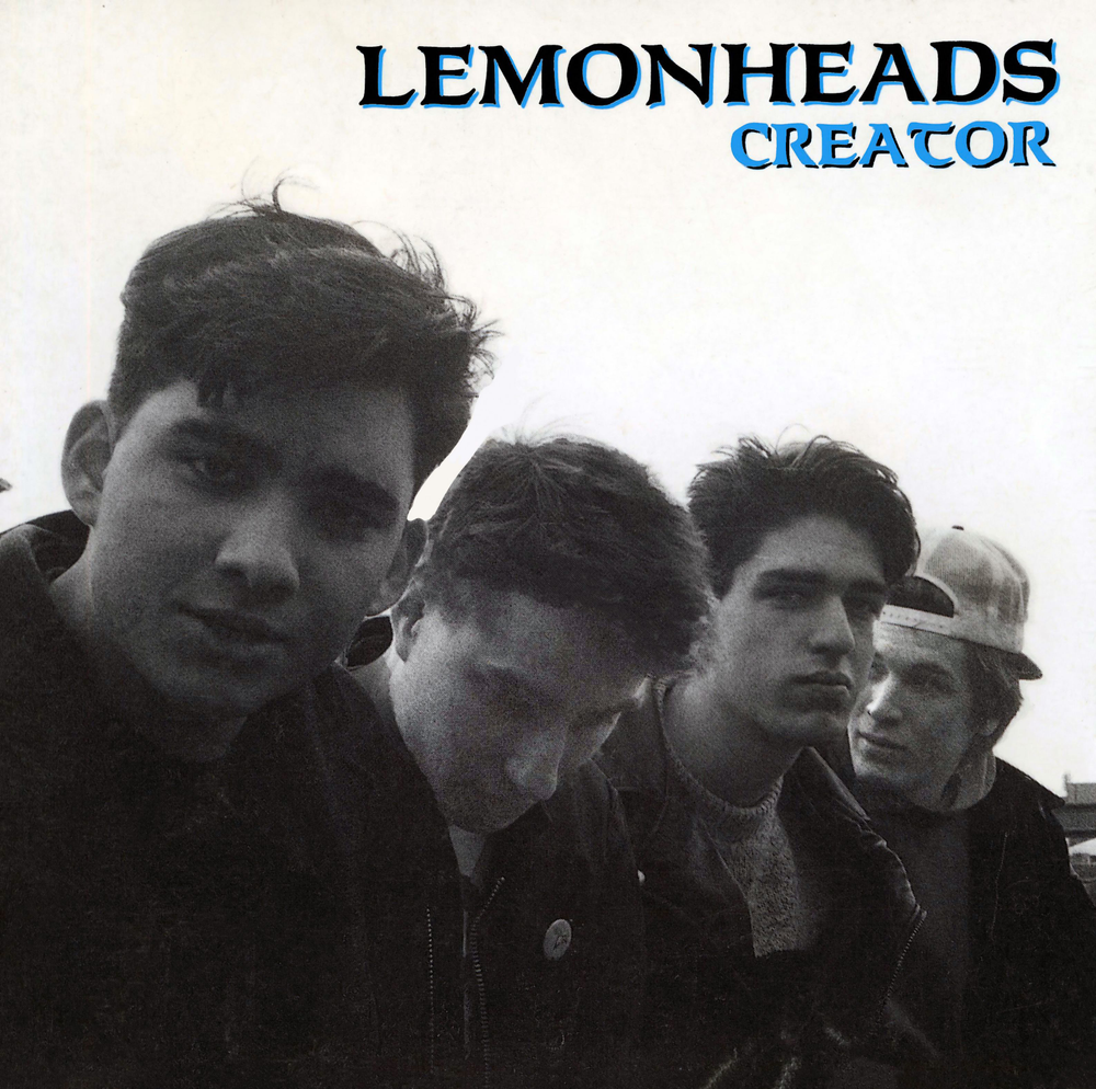 Black and white photo of four band members with 'Lemonheads' and 'Creator' text.
