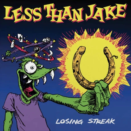 Album cover for 'Losing Streak' by Less Than Jake featuring a green creature with a horseshoe.