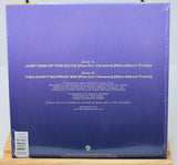 Back cover of a vinyl record with text on a white background