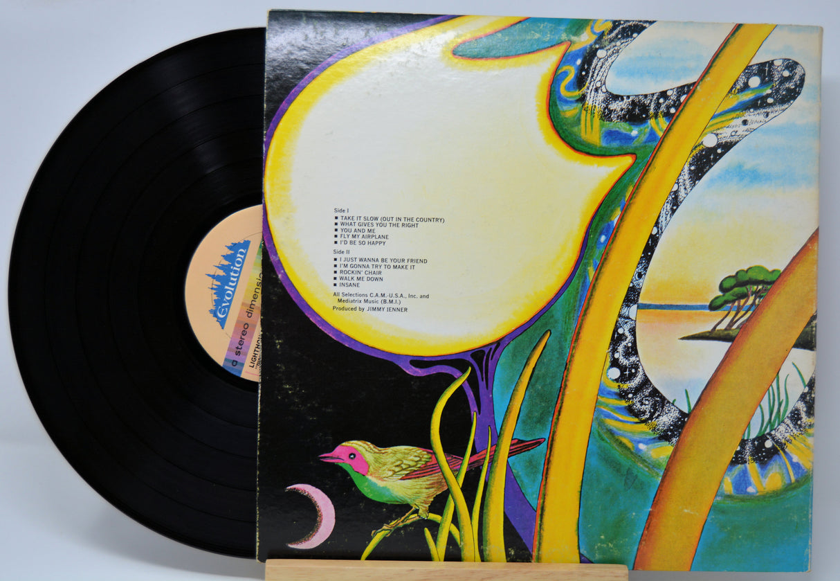 'Lighthouse Thoughts Of Movin On' Vinyl record with a colorful, artistic cover featuring nature-themed design.