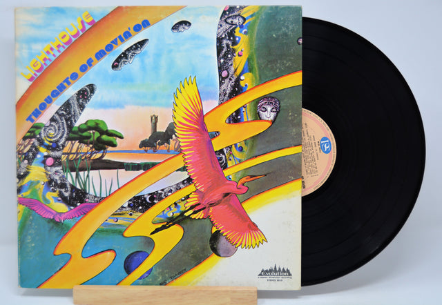 'Lighthouse Thoughts Of Movin On' Vinyl record with a colorful cover featuring a bird and nature-themed design.