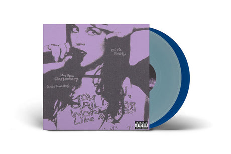 Olivia Rodrigo Live From Glastonbury special edition vinyl with purple and blue record and unique cover art