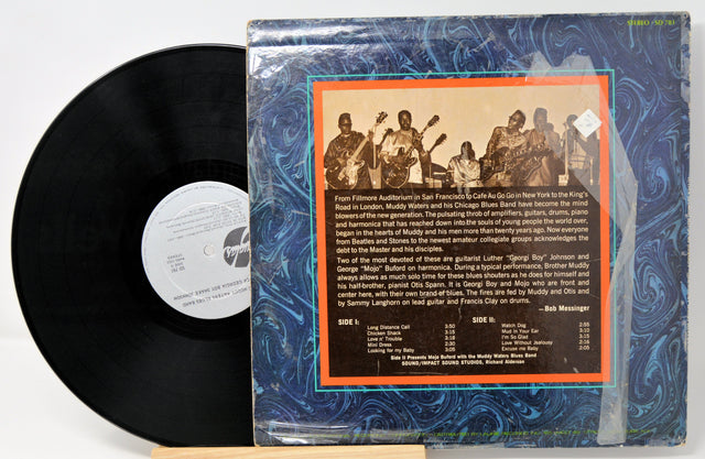 Back cover and vinyl record of Luther Georgia Boy Snake Johnson - The Muddy Waters Blues Band LP