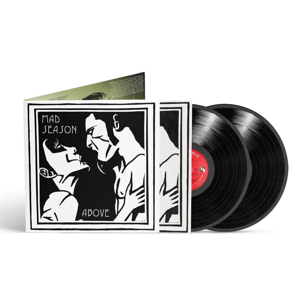 Vinyl record set with 'Mad Season' album cover featuring two figures embracing.