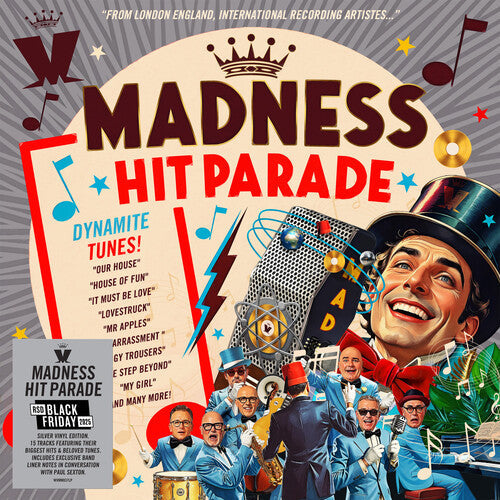 Madness Hit Parade vinyl album cover featuring vibrant retro artwork and band portraits