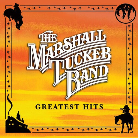 The Marshall Tucker Band Greatest Hits album cover with sunset background and western silhouettes