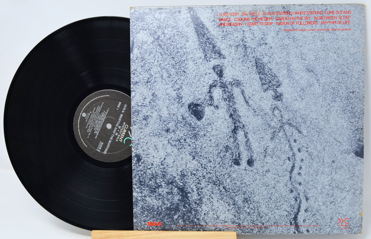 Vinyl record with a textured cover on a light gray background