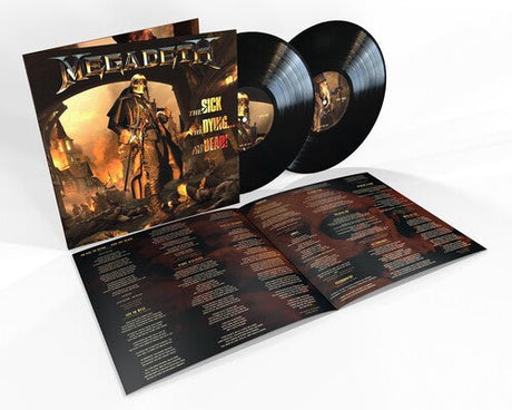 Double vinyl LP of Megadeth's The Sick, The Dying... And The Dead! with gatefold cover and lyric insert