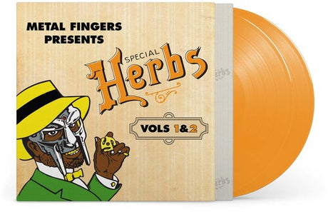 Special Herbs Vols 1 & 2 by Metal Fingers on orange vinyl with illustrated cover