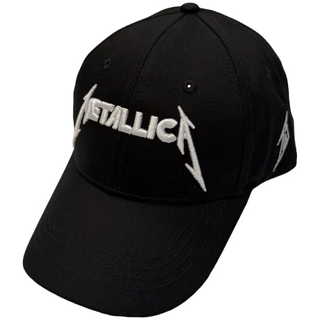 Black cap with Metallica logo on a white background