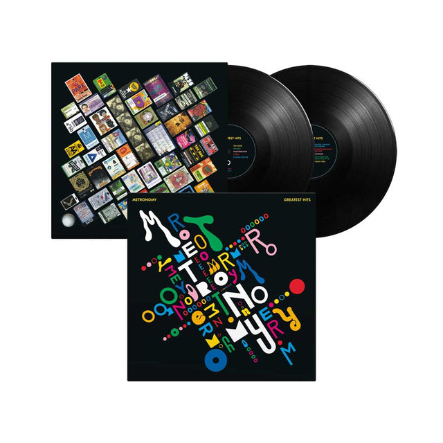 Metronomy Greatest Hits double vinyl set with colorful album cover and inner sleeve featuring graphic art