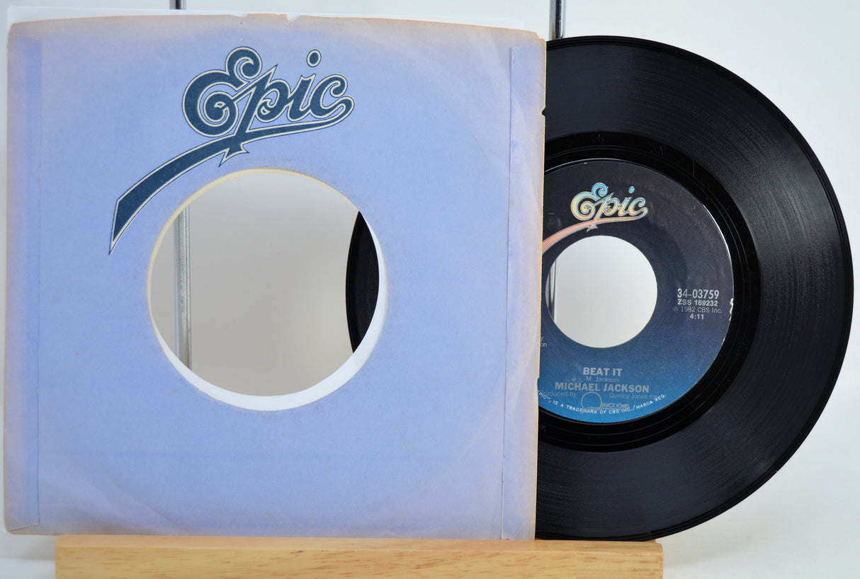 Michael Jackson 'Beat It' Vinyl record with 'Epic' label sleeve
