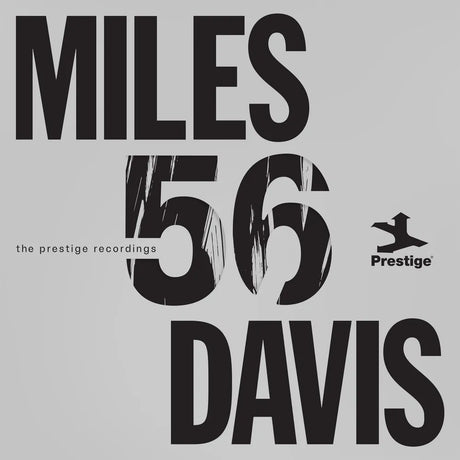 Album cover with 'Miles Davis 56' and 'Prestige' branding on a gray background