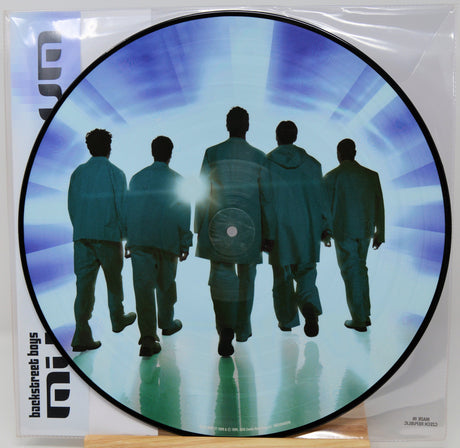 Backstreet Boys Millennium album picture disc with group silhouettes against a blue radiant background