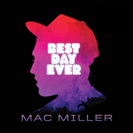 Album cover with 'Best Day Ever' by Mac Miller featuring a silhouette and gradient colors.