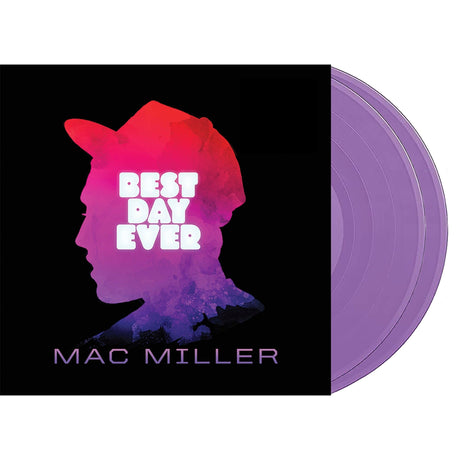 Vinyl record with 'Best Day Ever' by Mac Miller on a black background