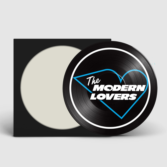 Vinyl record with 'The Modern Lovers' logo on a white background
