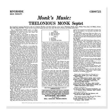 Monk, Thelonious - Monk's Music