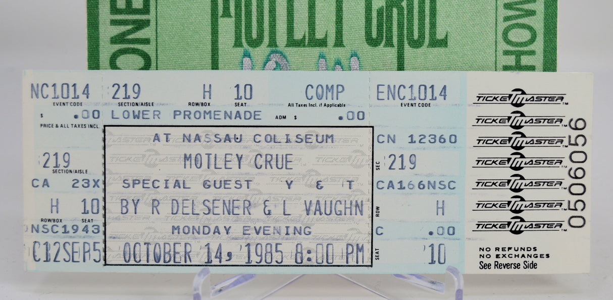Motley Crue - Backstage Pass & Ticket 85-86