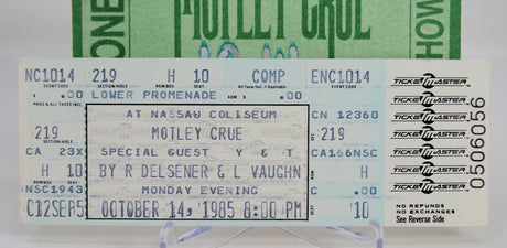 Motley Crue - Backstage Pass & Ticket 85-86