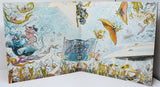 Colorful illustrated gatefold artwork inside Parliament's Motor Booty Affair vinyl album