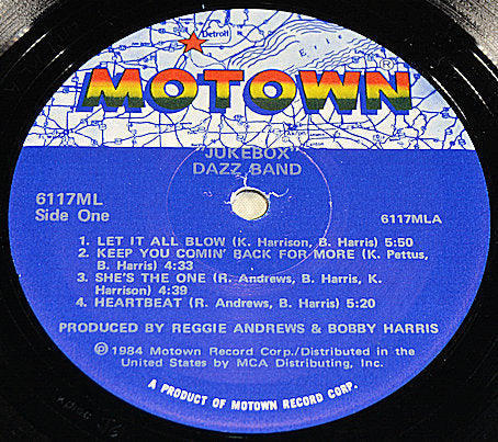 Motown Dazz Band Jukebox record label with tracklist and credits