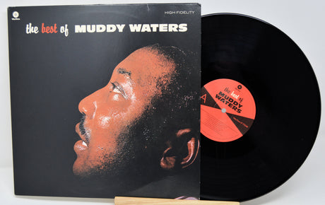 Vinyl record and cover titled 'The Best of Muddy Waters' on a white background