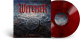 Vinyl record and cover for 'Music from The Witcher' with red and black design.