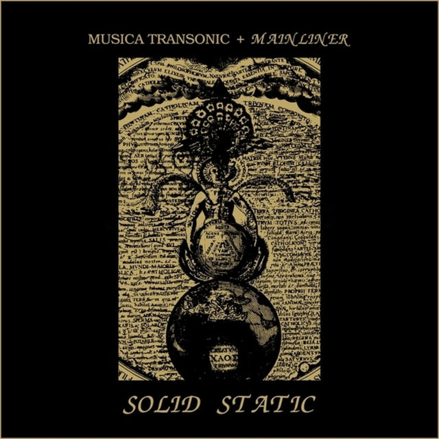 Album cover with text 'Musica Transonic + Mainliner' and 'Solid Static' on a black background