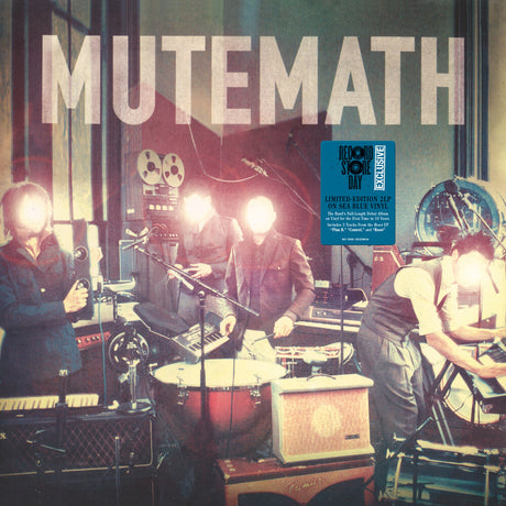 Album cover for Mutemath featuring a band in a recording studio with bright lights for faces.