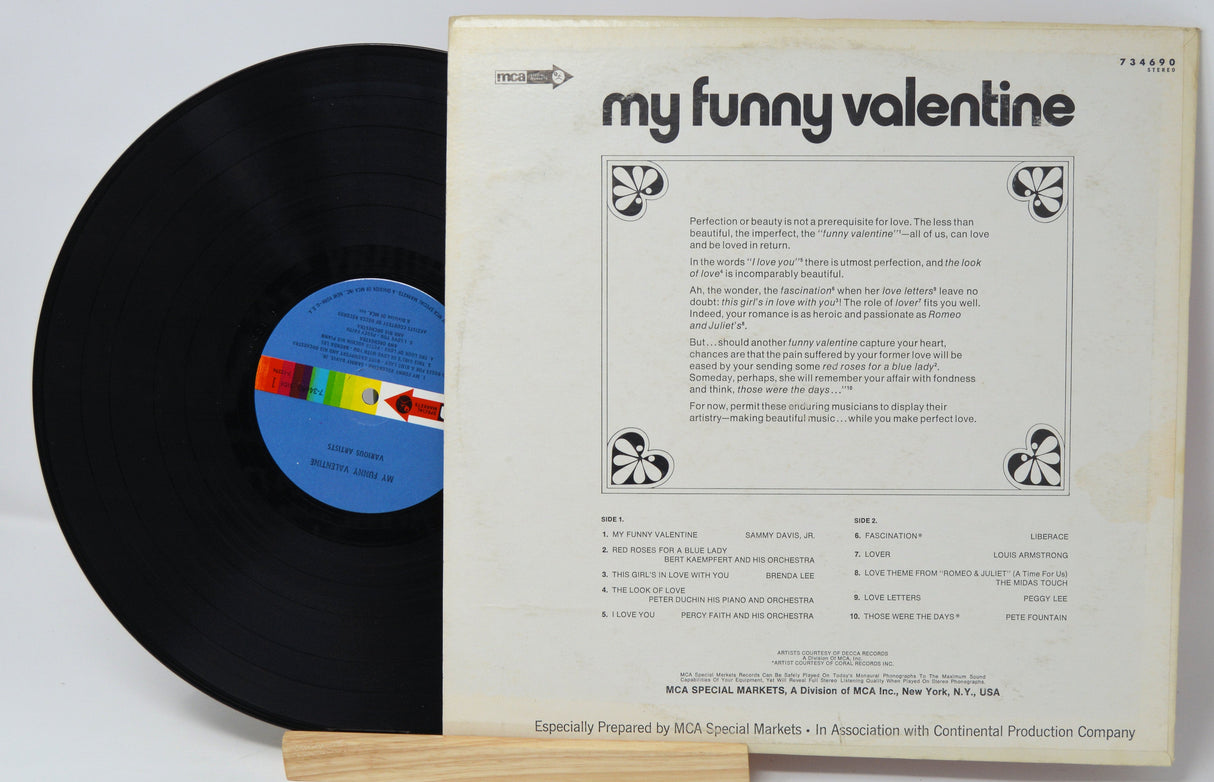 Back cover and vinyl record of My Funny Valentine album with track list and artist credits