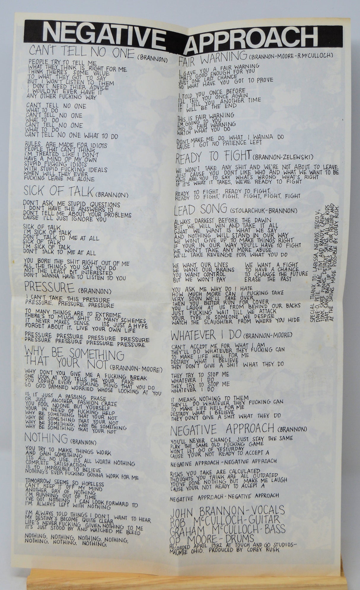 Sheet of paper with text on a white background