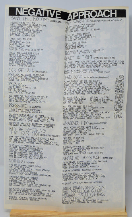 Sheet of paper with text on a white background