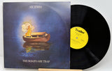 Front cover of Nic Jones The Noah's Ark Trap vinyl LP with illustrated burning ark and record