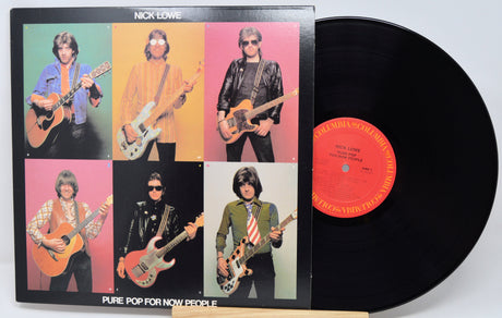 Vinyl record with cover featuring a musician playing guitar, on a white background