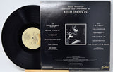 Back cover of Keith Emerson's Nighthawks soundtrack vinyl LP showing tracklist and artist photo