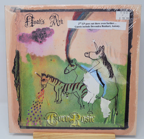 Front cover of CocoRosie's Noah's Ark vinyl with whimsical unicorn and zebra art