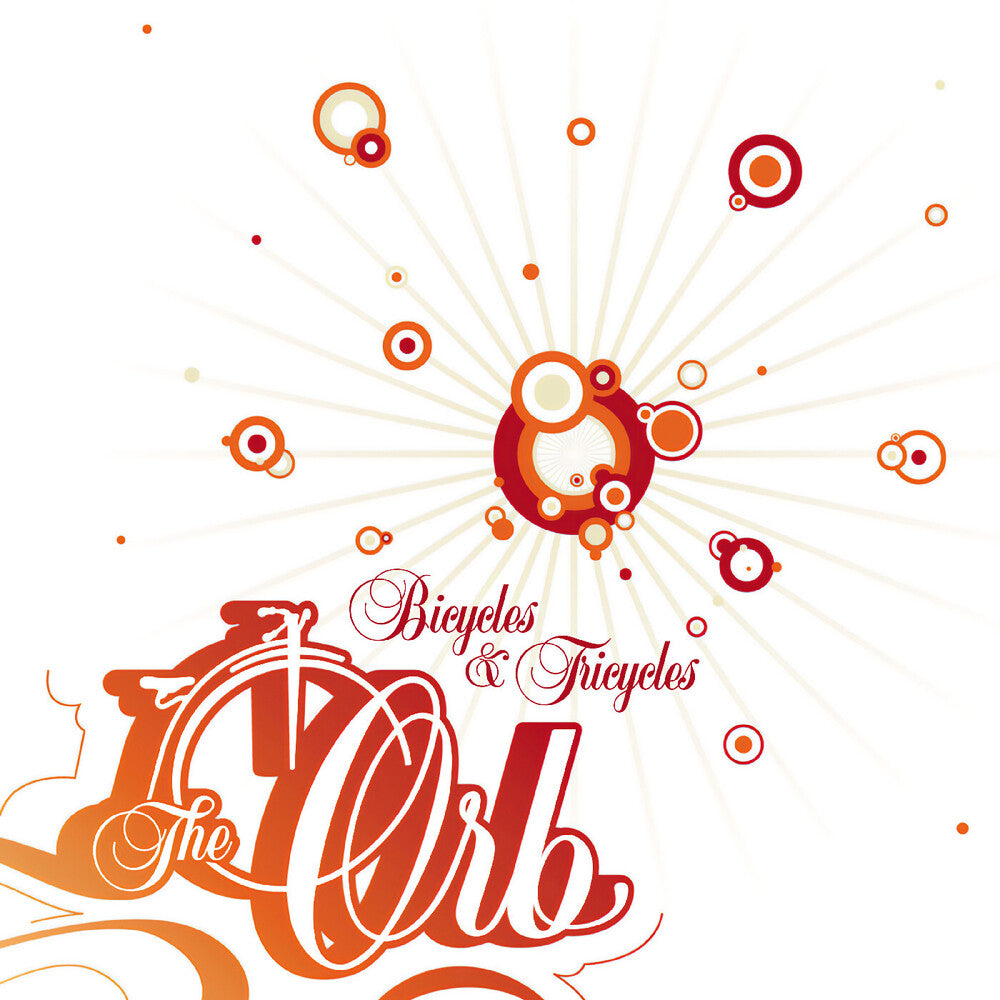 Decorative design with 'The Orb' and 'Bicycles & Tricycles' text on a white background.