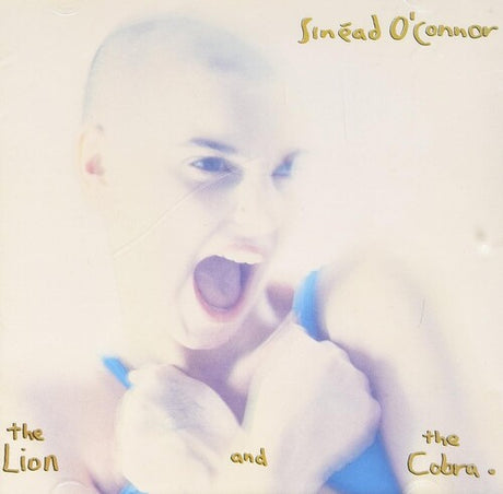 Album cover with a stylized portrait of a person and text 'Sinéad O'Connor The Lion and the Cobra'.