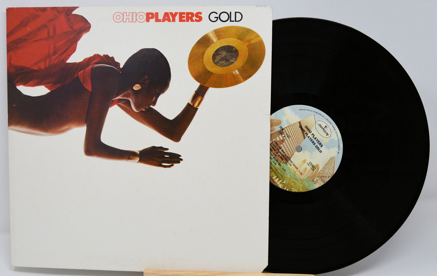 Ohio Players Gold album front cover with iconic model and gold record