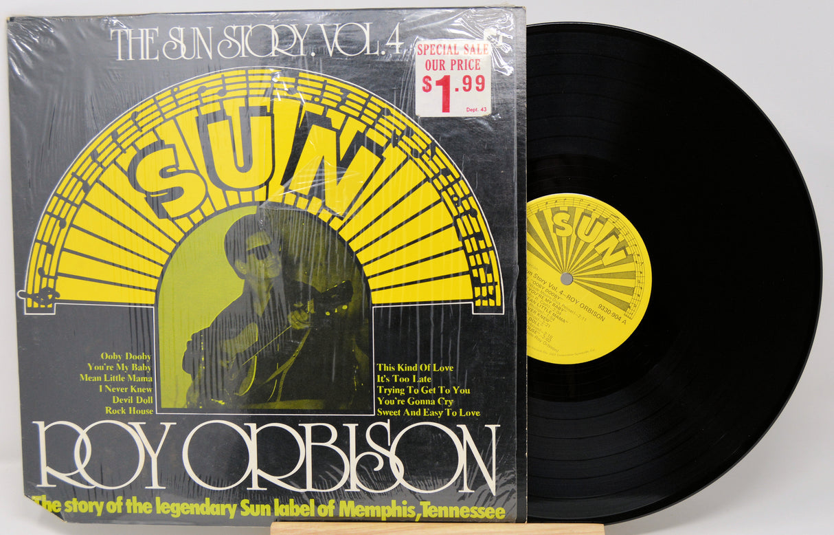 Vinyl record with cover featuring Roy Orbison and Sun Records branding