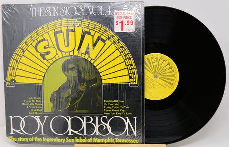 Vinyl record with cover featuring Roy Orbison and Sun Records branding