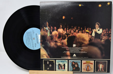 Vinyl record with a cover featuring a concert scene and album artwork.
