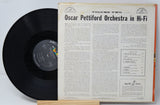 Back cover of Oscar Pettiford Orchestra in Hi-Fi Vol. 2 LP with detailed liner notes and exposed black vinyl record