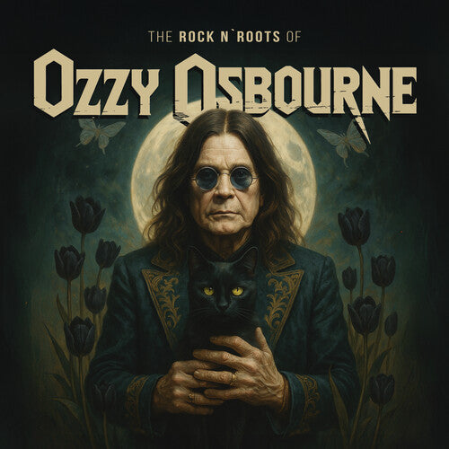 Portrait of Ozzy holding a black cat.